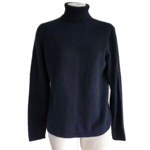 Charter Club 100% Cashmere 2 Ply Sweater Black Turtleneck Size M